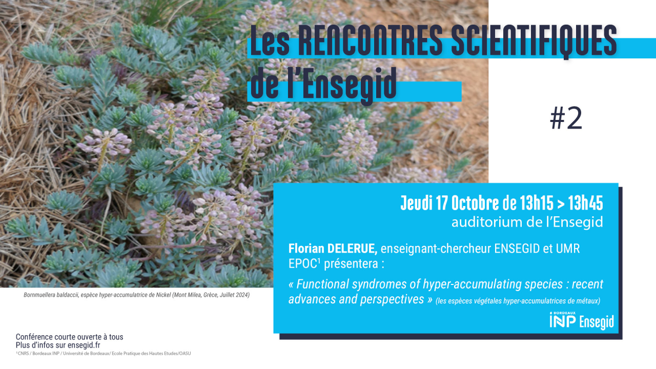 Rencontres Scientifiques de l'ENSEGID : Florian Delerue